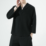 春夏风七分袖T恤男宽松大码新中式汉服潮时尚半袖t恤AC03P25，男装T恤，星座220-2