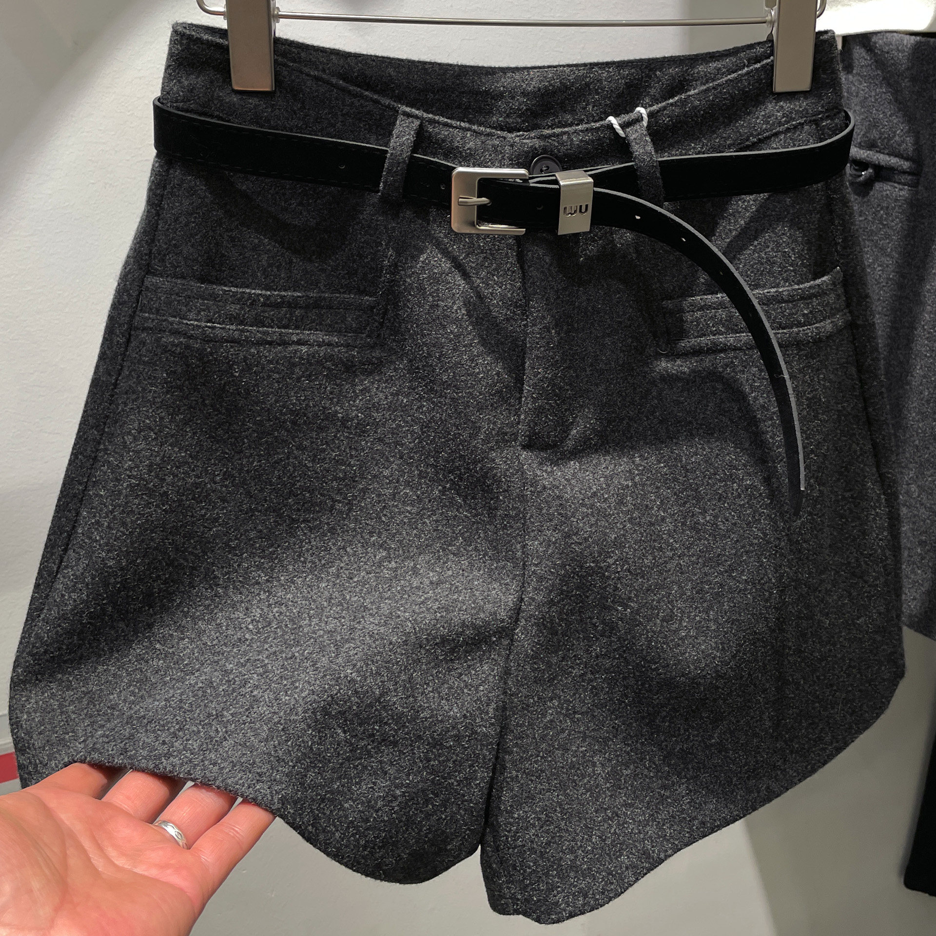 配腰带毛呢短裤女冬装新款韩版高腰显瘦直筒裤百搭A字阔腿裤靴裤,女装/女士精品,休闲裤,淘宝优惠券,粉丝福利购,淘宝优惠卷