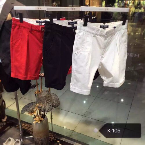 高品质2026夏季新款纯棉男士五分休闲裤修身红色白色黑色时尚短裤