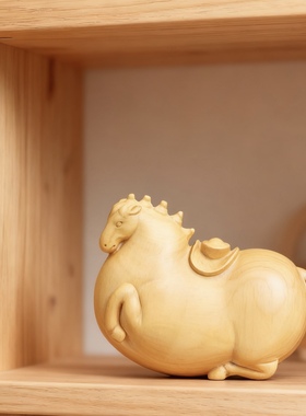 中古风黄杨木唐马小装饰品摆件马年新年礼物桌面酒柜玄关创意摆设