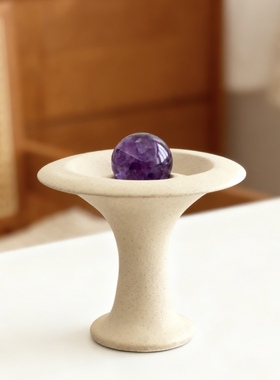 陶瓷高脚花瓶放水晶球托盘盘子桌面装饰摆件女生房间卧室床头柜小