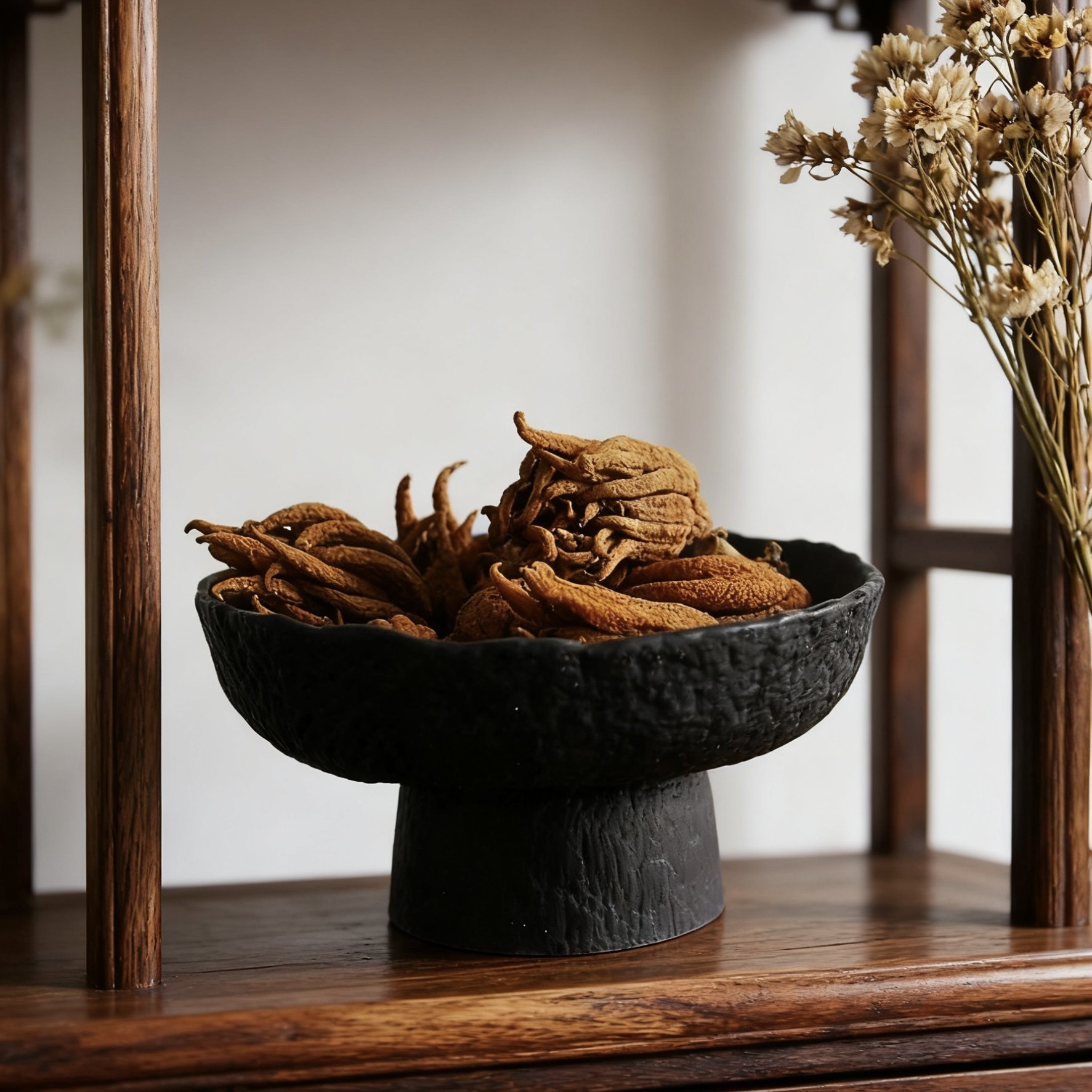 高脚中古风佛手柑瓜果托盘陶瓷花瓶专用底座中式玄关入户装饰摆设