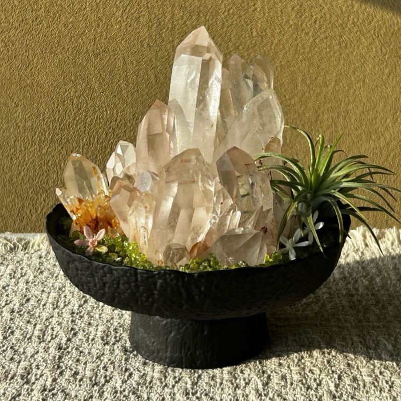 高脚中古风侘寂水晶球水晶柱消磁风水摆放专用底座高颜值高脚托盘图片