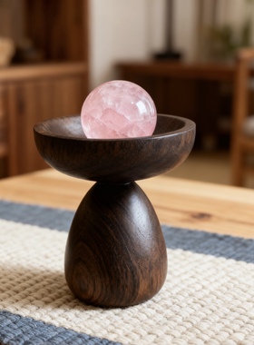 纯实木水晶球底托专用底座木质玄关女生房间桌面小装饰品摆件摆放