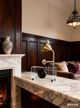 亚克力音响音箱复古留声机摆件客厅电视柜装饰品高级感轻奢小众