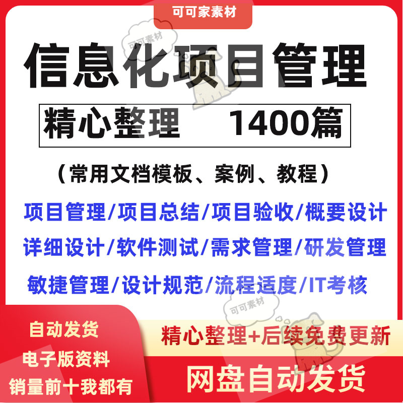信息化软件项目管理PMO文档合集模板案例教程管理办法制度规范