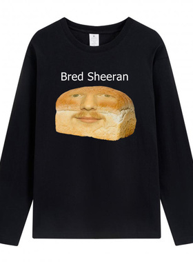 Funny Ed Sheeran Meme Print Long Sleeves T Shirts 棉长袖上衣