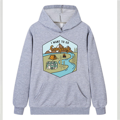【露营风】I Want To Go Camping Hoodie 男士春秋连帽卫衣帽衫