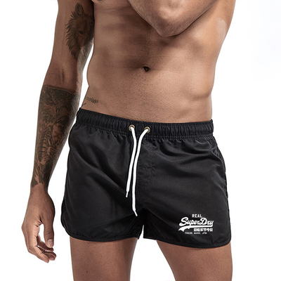 男士沙滩裤短裤SuperDry印花男士运动健身短裤 带内网可下水