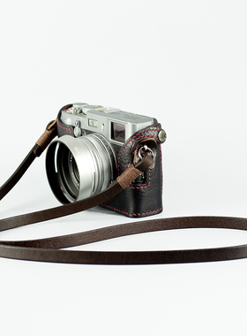 BHW法国8mm手工制作相机背带头层牛皮复古微单绳真皮肩带单反挂绳