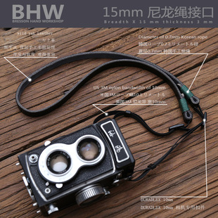 BHW/15mm相机背带微单肩带单反挂带挂绳真牛皮适用于佳能尼康复古
