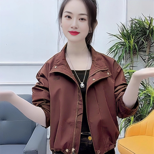 小个子宽松休闲夹克上衣冲锋衣 秋冬季 短款 立领风衣外套女2025新款