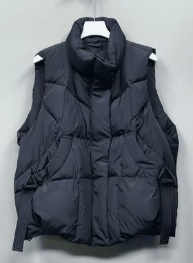 棉衣外套女冬季新款女短款棉马夹羽绒棉白色小个子棉马甲背心宽松