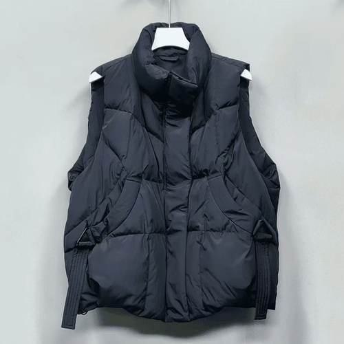 棉衣外套女冬季新款女短款棉马夹羽绒棉白色小个子棉马甲背心宽松