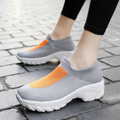 一脚蹬套脚户外徒步袜子鞋 透气耐磨爬山鞋 女低帮健步鞋 轻便登山鞋