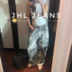 JEANS 美丽 豹纹裤 JHL 印花水洗做旧阔腿牛仔裤 男女