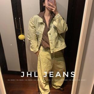男女 黄色水洗抹料牛仔套装 JHL JEANS