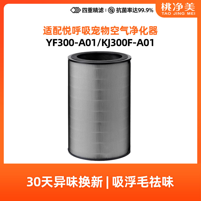 适配悦呼吸yuefresh宠物空气净化器滤芯KJ300F/YF300-A01-LWA滤网