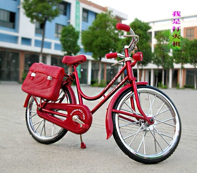仿真版自行车模型怀旧复古公文包打火机送女朋友礼品个性收藏摆件