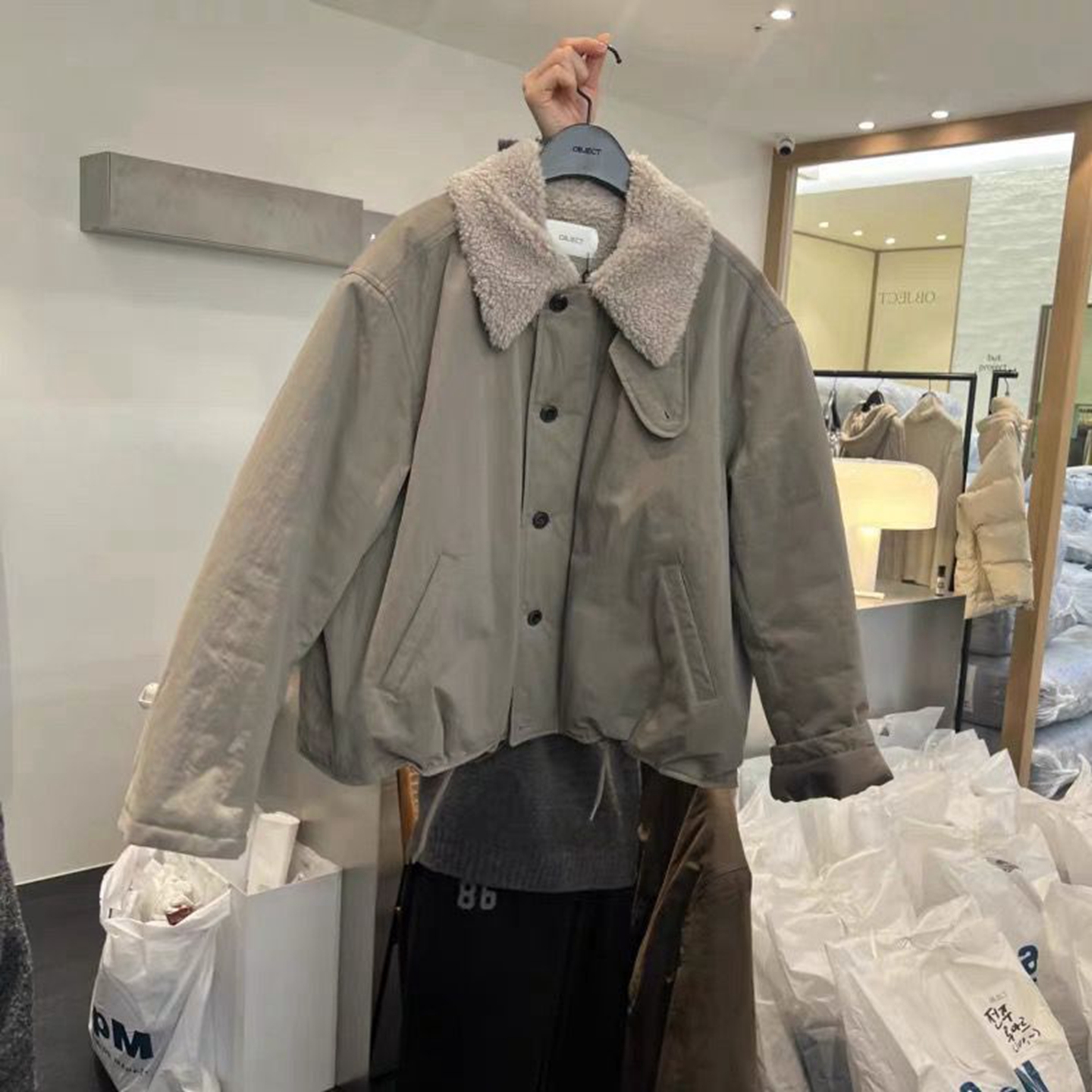 韩国代购休闲百搭毛毛领保暖外套