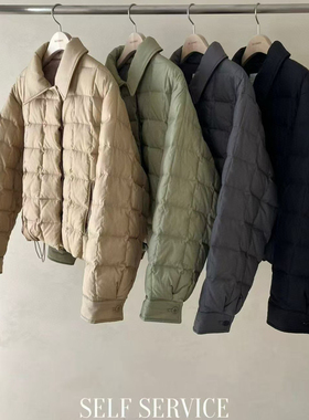 现韩国东大门代购self service2025秋冬宽松休闲抽绳系扣羽绒服女