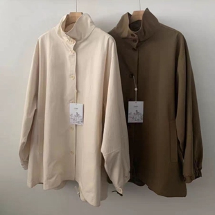 现韩国东大门代购overtake2025秋季款简约休闲单排扣宽松风衣外套