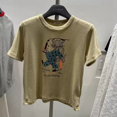 短袖休闲韩国代购卡通印花棉T恤