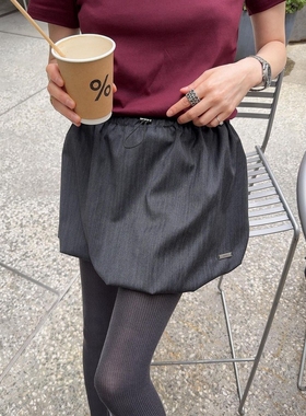 现韩国东大门代购helder2025秋季款简约洋气松紧腰花苞百搭短裙女