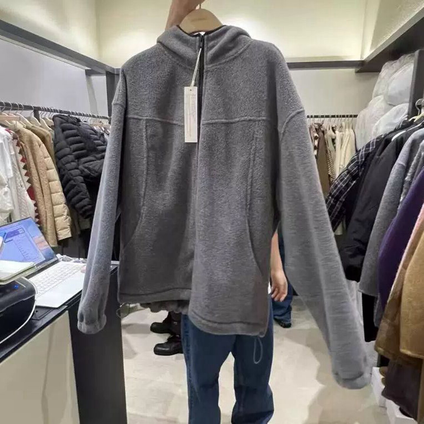 韩国代购休闲宽松摇粒绒保暖外套