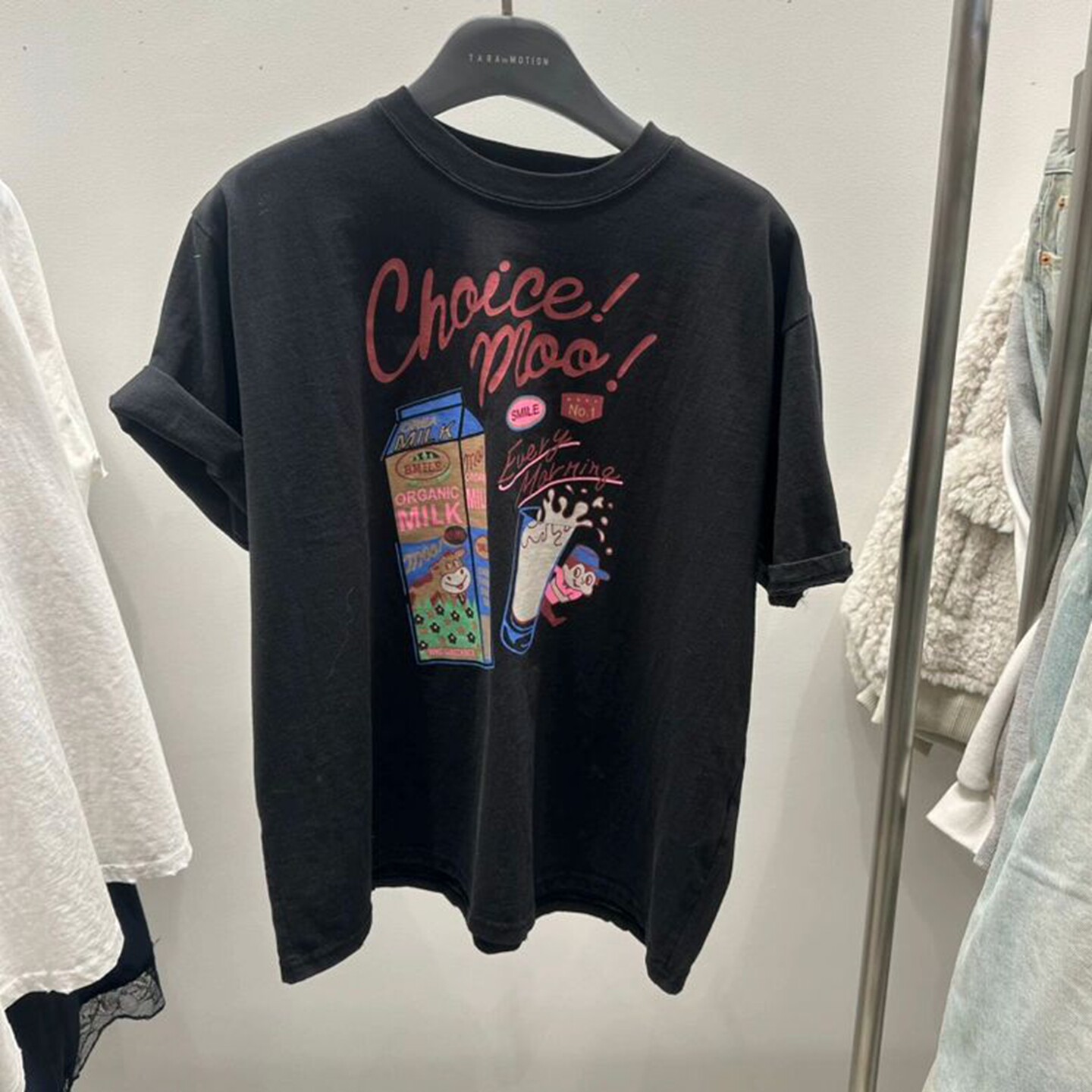 现韩国东大门代购TARA BY MOTION2026春百搭休闲字母印花短袖T恤