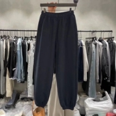 现韩国东大门代购 女 简约松紧腰纯色束脚休闲卫裤 Tug2025秋季 时尚