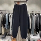 现韩国东大门代购 女 简约松紧腰纯色束脚休闲卫裤 Tug2025秋季 时尚