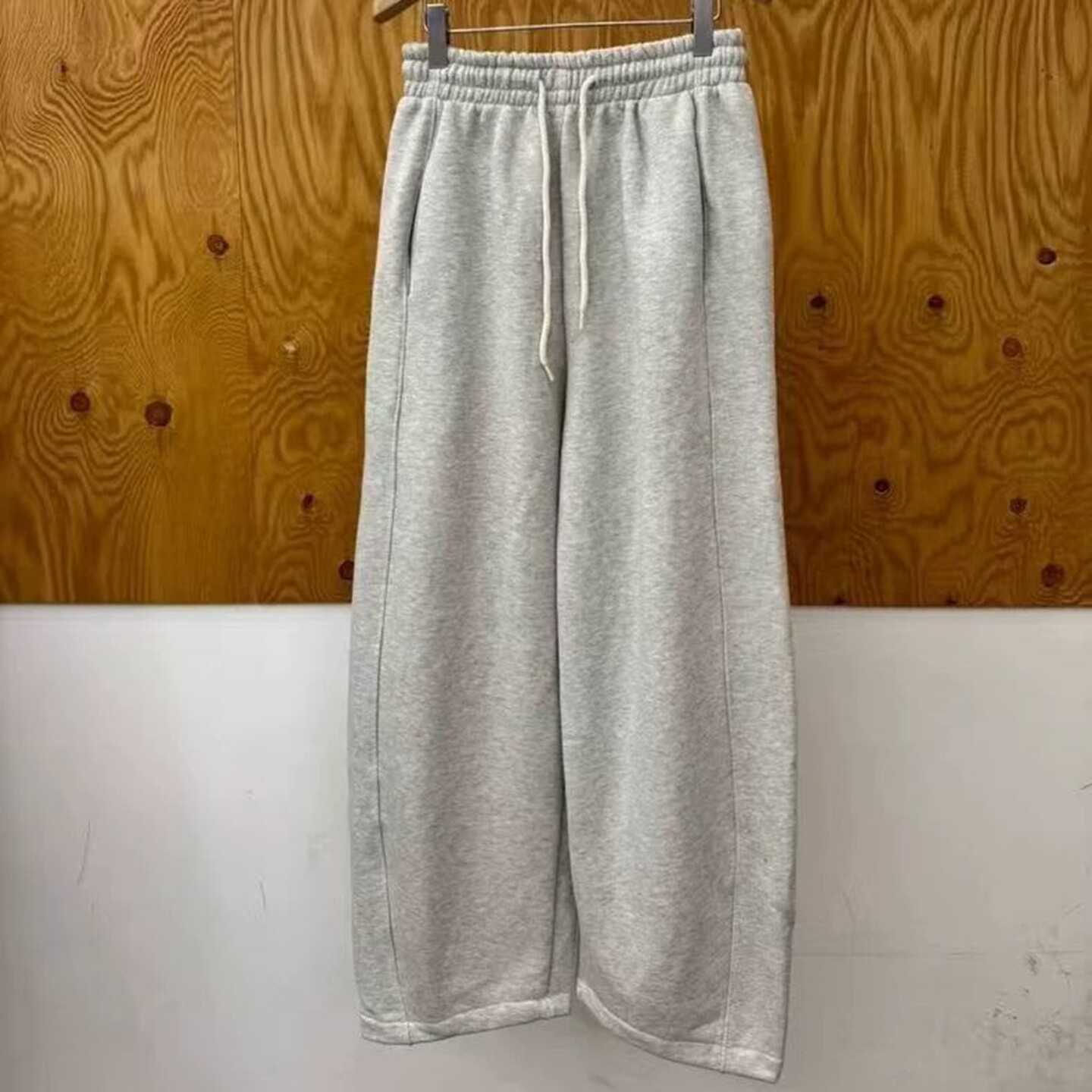 松紧腰通勤韩国代购纯色休闲裤