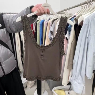 现韩国东大门代购breathe2026夏季洋气百搭木耳边设计吊带背心女