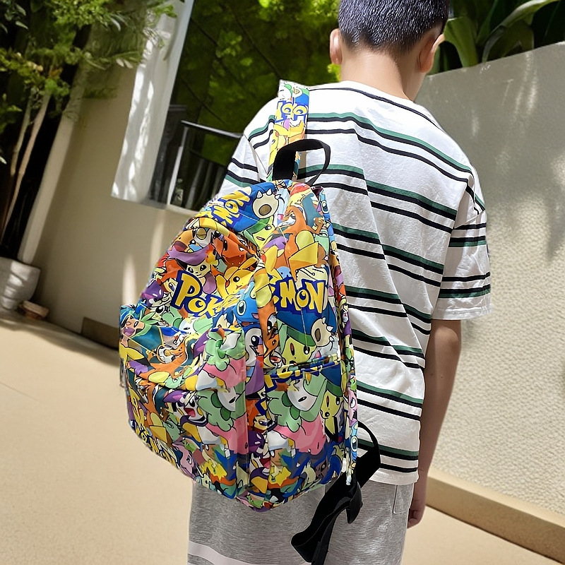 宝可梦 皮卡丘pikachu宠物精灵潮包男女孩轻便书包双肩包儿童