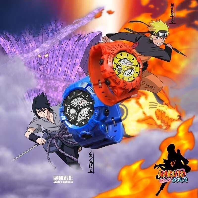 火影忍者联动漫名电子手表男女初高中学生个性运动儿童电子表潮