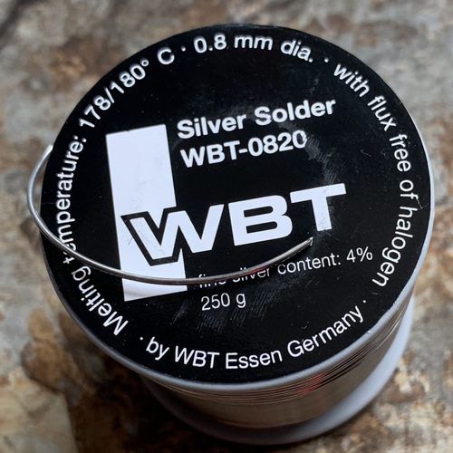 德国原装进口WBT-0820焊锡含银4%直径0.8mm音响耳机线材DIY焊锡丝