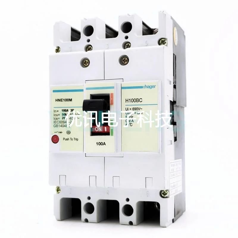HAGER海格 HNE100M 塑壳断路器 H100BC 电动机保护三相空气开关3P
