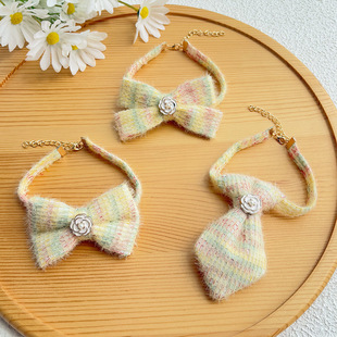 25夏款猫咪领结宠物领带可爱狗狗领花蝴蝶结小香风公主风脖子挂饰