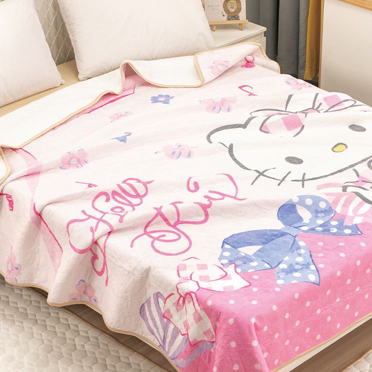 正版三丽鸥HelloKitty牛奶绒毛毯