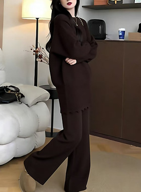 秋冬法式慵懒针织打底套装女