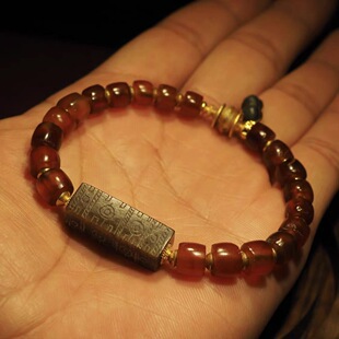 高古战国玉勒子西周玛瑙老黄金手链西玛手串西玛老玉古玉包老保真