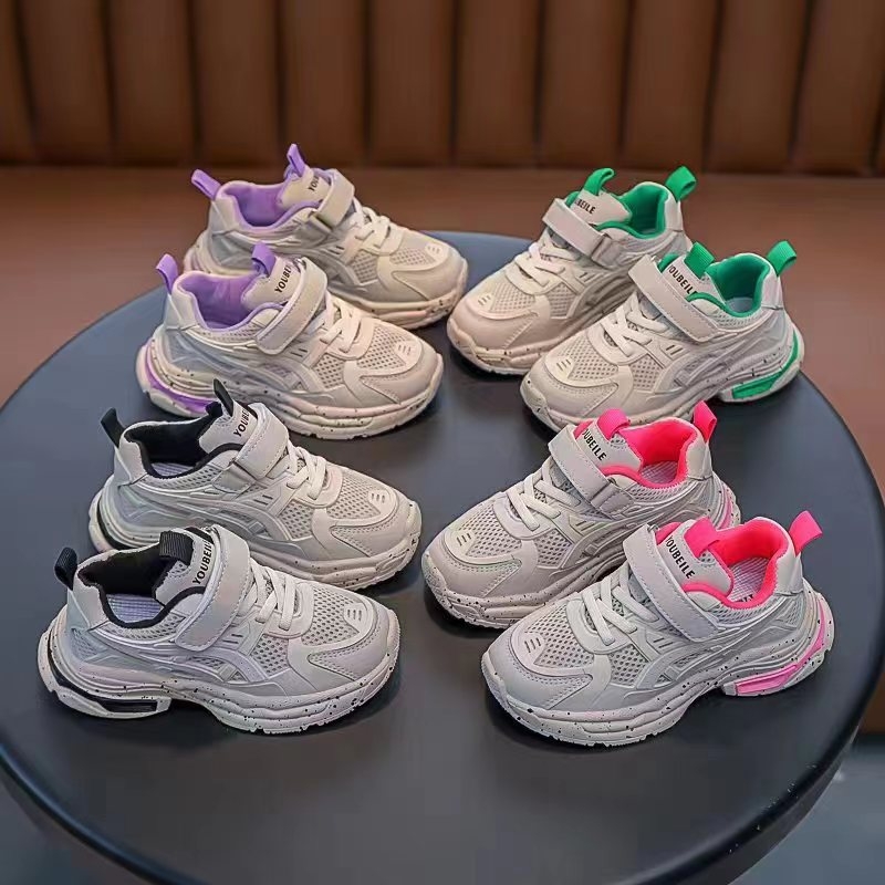 女童鞋子2025春秋新款潮牌鞋网红儿童老爹鞋中大童轻便男童运动鞋