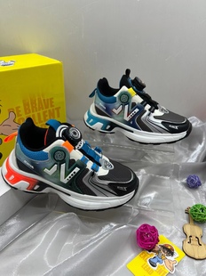 2025春季 老爹鞋 新品 男童大童旋转扣跑步鞋 男童皮面运动鞋 软底童鞋