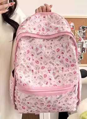 法国Fad Karan休闲卡通可爱凯蒂猫双肩包学生通勤大容量旅行背包