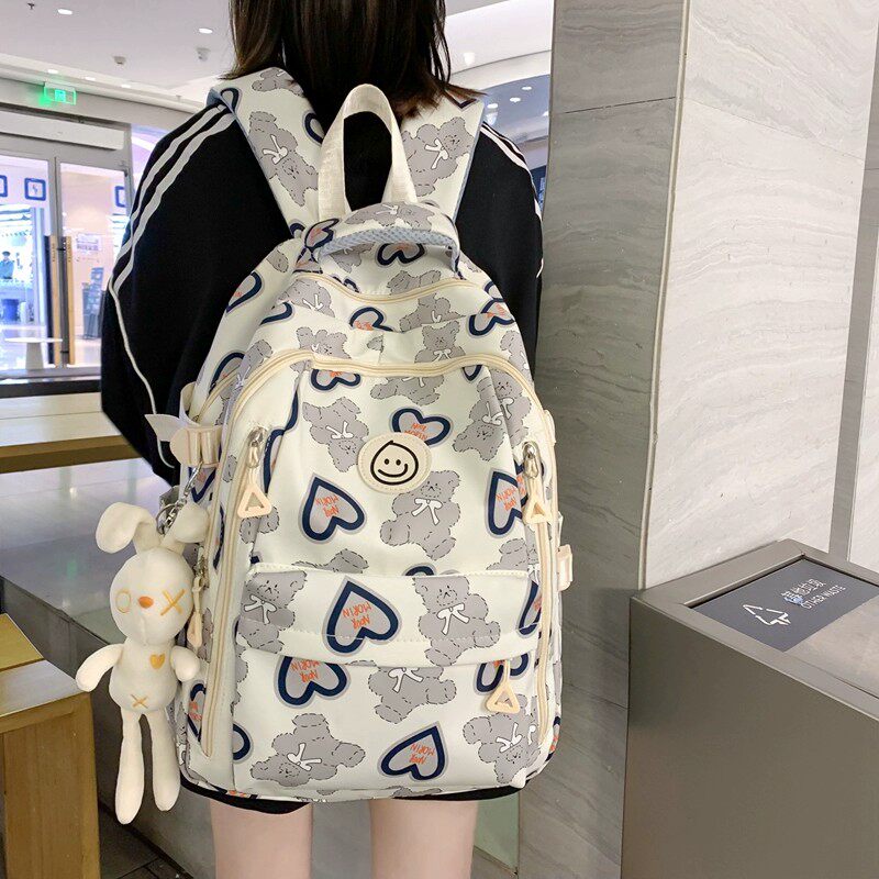 法国FAD KARAN减负护脊大容量中学生初中生书包女高中女生双肩包