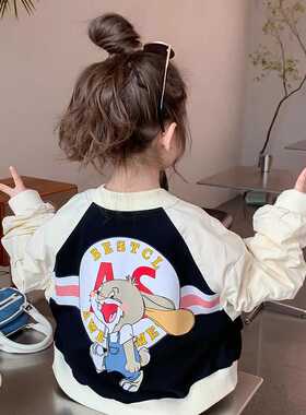 法国New Bility女童外套秋装女宝宝秋季夹克女孩洋气春秋款棒球服