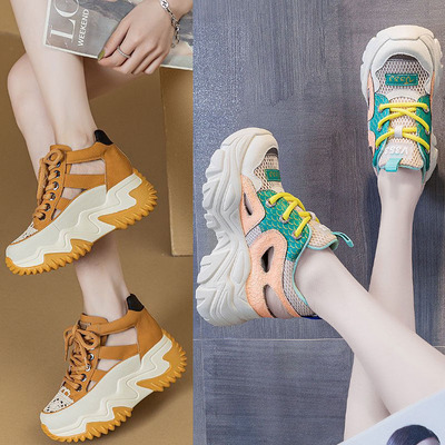 夏季厚底增高白色升级版圆头