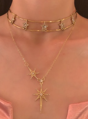 HEY TAO波西米亚复古vintage星星项链女小众高级锁骨链choker颈链