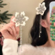 HEY TAO冬日毛绒雪花流苏发夹女圣诞节氛围感侧边夹发饰甜美发卡
